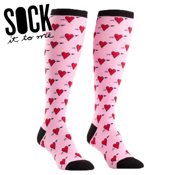 ハイソックス レディース 靴下 派手 ハート ピンク 総柄 ブランド Hearts Sock It ...