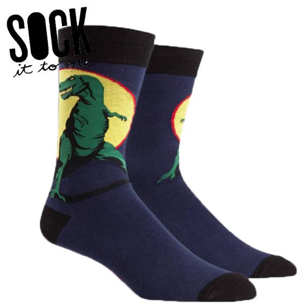 ソックス メンズ 靴下 総柄 恐竜 クルーソックス T-Rex Sock It To Me ソック ...