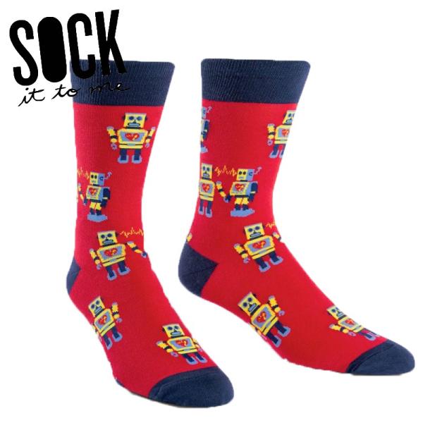 ソックス メンズ 靴下 総柄 その他  クルーソックス Robot love Sock It To ...