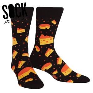 ソックス メンズ 靴下 総柄 チーズ 食べ物 クルーソックス  Space Cheese Sock It To Me｜ccilu