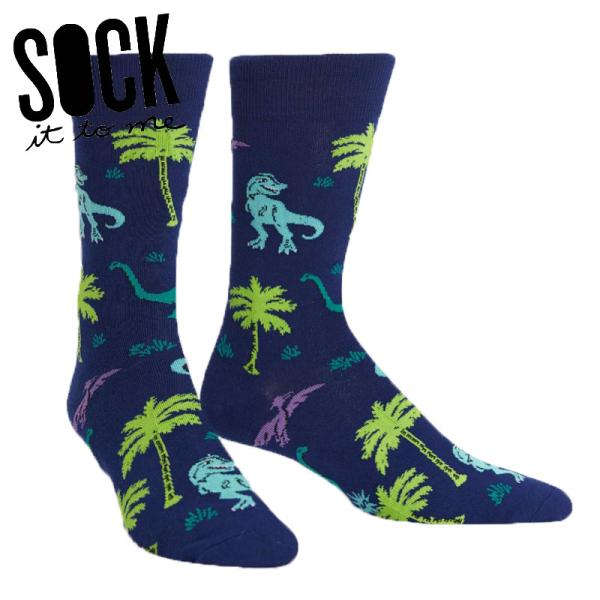 ソックス メンズ 靴下 総柄 恐竜 クルーソックス  Land of The Dino Sock I...