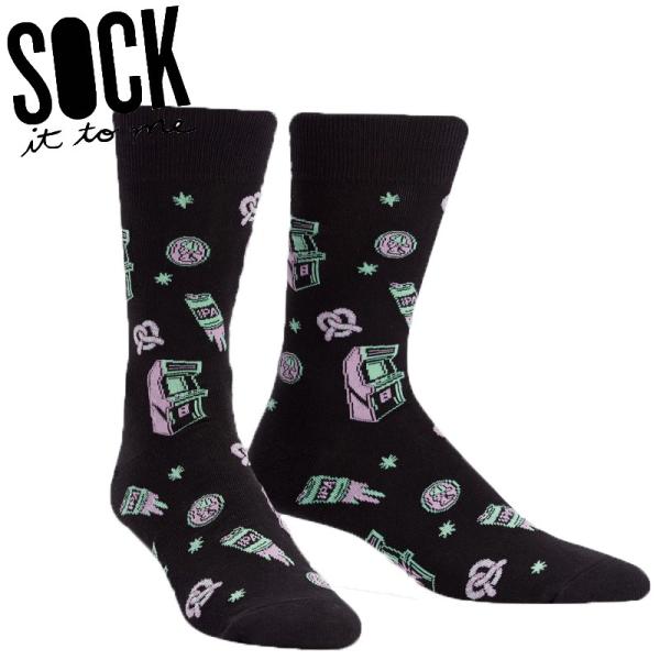 ソックス メンズ 靴下 総柄 ゲーム その他 クルーソックス Cosmic Arcade Sock ...