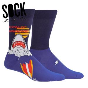 ソックス メンズ 靴下 総柄 サメ 動物 クルーソックス  Totally Jawsome! Sock It To Me ソック イット トゥ ミー｜ccilu