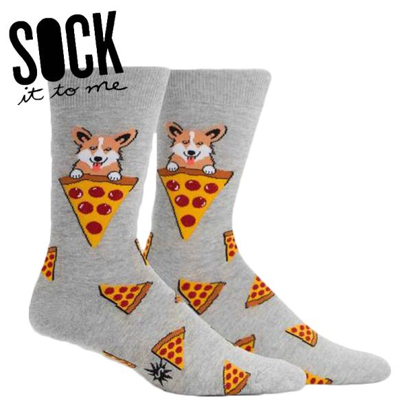 ソックス メンズ 総柄 犬 ピザ 食べ物 クルーソックス Men&apos;s Best Food Sock ...