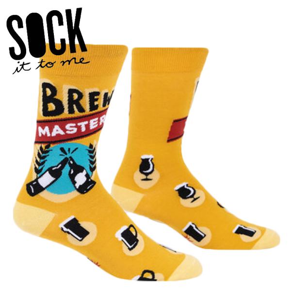 ソックス メンズ 靴下 総柄 ビール 食べ物 派手 クルーソックス Brew Master Sock...