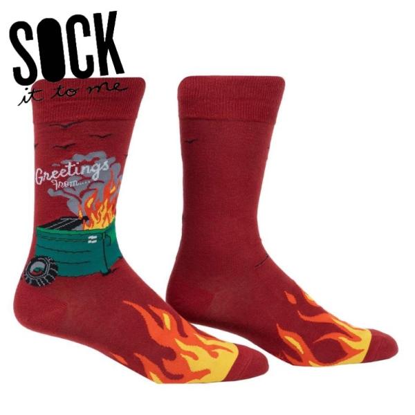 ソックス メンズ 靴下 総柄 車 その他 クルーソックス Dumpster Fire MEF0218...