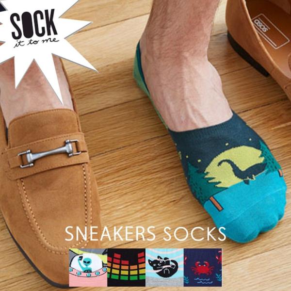 ショートソックス フットカバー スニーカーソックス メンズ レディース 靴下 総柄 Sock It ...
