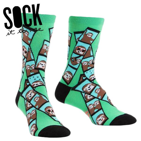 クルーソックス ソックス レディース 靴下 総柄 ナマケモノ 動物 Oh Snap! Sock It...