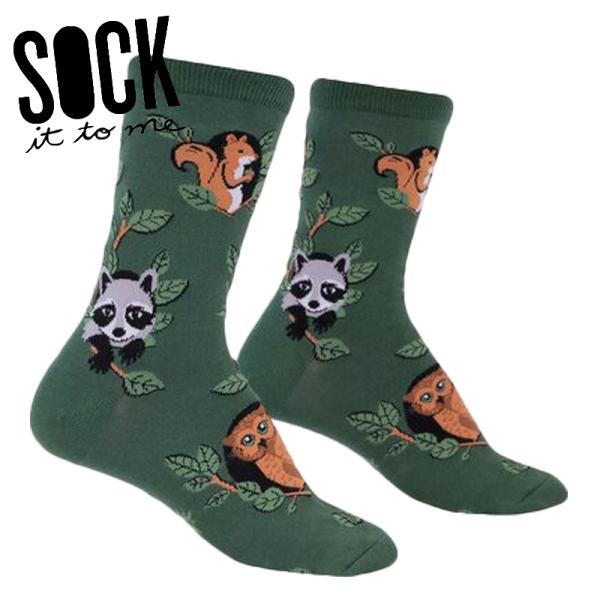 クルーソックス ソックス レディース 靴下 総柄 動物 動物 Woodland Watchers S...