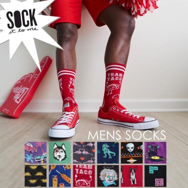 Sock It To Me ソック イット トゥ ミー ソックス メンズ 靴下 クルーソックス 総柄...