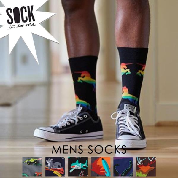 Sock It To Me ソック イット トゥ ミー ソックス メンズ 靴下 クルーソックス 総柄...