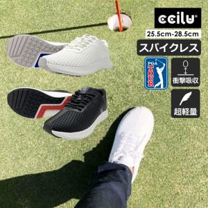 ゴルフシューズ メンズ スパイクレス 軽量 25.5-28.5 チル ccilu 靴 カジュアル サイズ交換往復送料無料｜ccilu