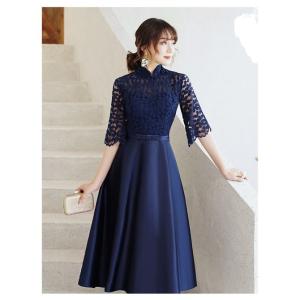 パーティードレス 5分丈 結婚式 ワンピース ...の詳細画像2