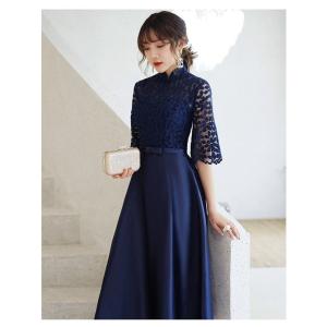 パーティードレス 5分丈 結婚式 ワンピース ...の詳細画像4