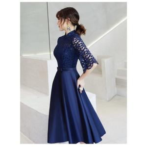 パーティードレス 5分丈 結婚式 ワンピース ...の詳細画像5