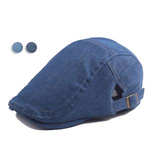 メンズ ハンチング 鳥打帽 UVカット 紫外線対策 デニム素材