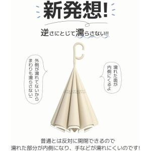 【逆さ傘】【ワンタッチ/手動 晴雨兼用 自立式...の詳細画像1