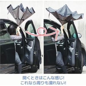 【逆さ傘】【ワンタッチ/手動 晴雨兼用 自立式...の詳細画像2