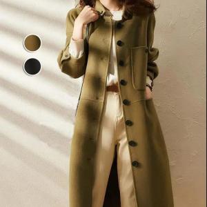 人気 チェスターコート　ウールコートロング丈　レディース　ゆったりフェイクファー付きシンプルカジュアルアウターおしゃれ 大きいサイズ　秋冬