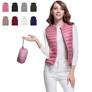 ダウンベスト ショットベスト　レディース Vネックアウター