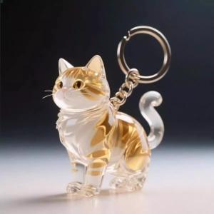 猫の毛収納ボトル キーホルダー 透明カプセル ...の詳細画像2