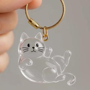 猫の毛収納ボトル キーホルダー 透明カプセル ...の詳細画像5