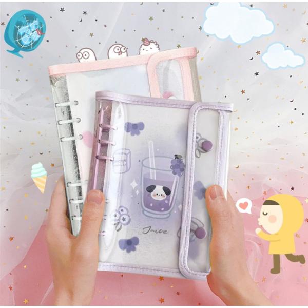 シール帳カバー PVCカバー A5 シール収納 透明バインダー カスタマイズ手帳クリア手帳 DIYデ...