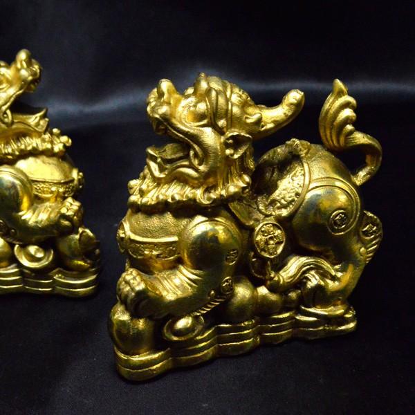 神獣 財神 豼貅（ひきゅう） 雌雄ペアセット  置き物サイズ：約78〜85×34〜40×高さ約66〜...