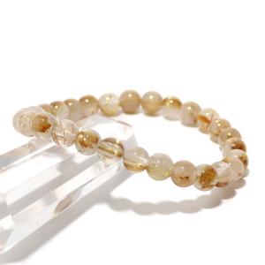 ゴールドルチルクォーツ ブレスレット バングル 幅1cm 17.5cm メンズM