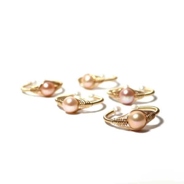 パワーストーン リング フリーサイズ 淡水パール 選べる2種類 天然石