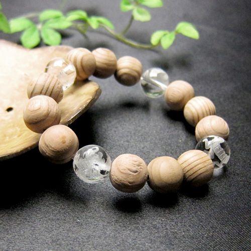 パワーストーン 数量限定入荷 保証書 屋久杉 ブレスレット 四神模様入り水晶 ギャランティーカード付...