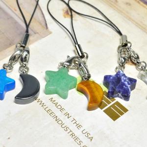 ページ消す　メール便送料無料 パワーストーン ストラップ 星と月ストラップ 天然石