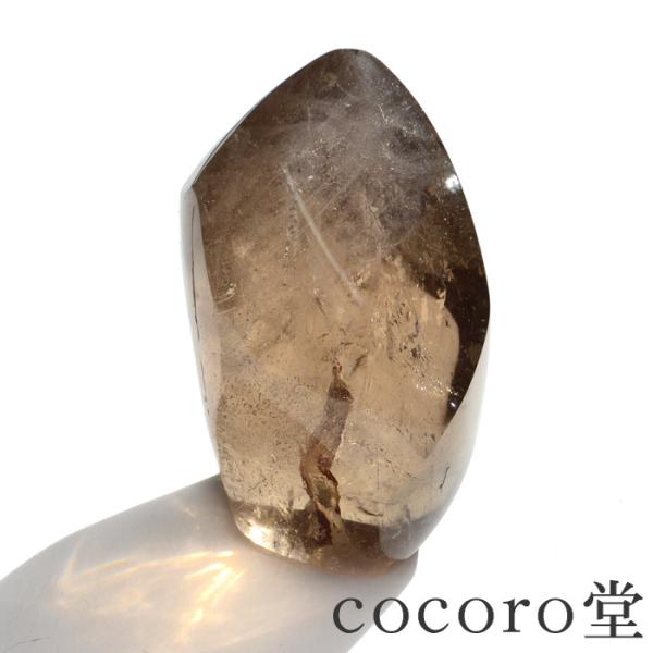 パワーストーン 置き物 マダガスカル産 フレイム シェイプ 火焔 スモーキークォーツ ※キズ欠けあり...