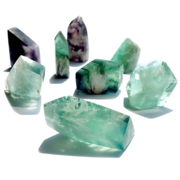 パワーストーン 置き物 エンジェルフェザー フローライト 原石 磨き 天然石 【メール便不可】