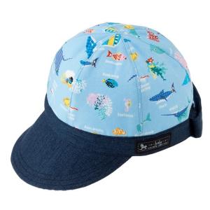 ベビー帽子 キャップ 海洋生物の楽園 ライトブルー 赤ちゃん ベビー 出産祝い｜ccstyle