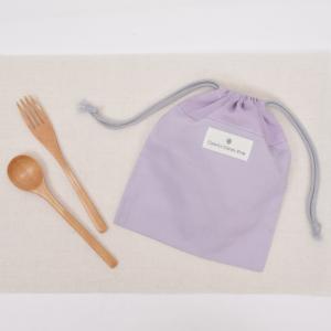 巾着 中 マチ無し給食袋 ネームタグ付き くす...の詳細画像3