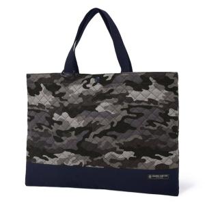 レッスンバッグ キルティング 迷彩 グレー