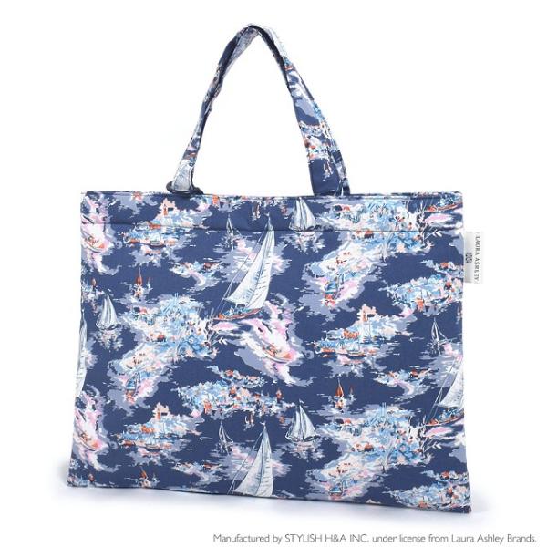 LAURA ASHLEY レッスンバッグ キルティング ループ付き Riviera 手さげバッグ 絵...