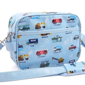 通園バッグ アクセル全開はたらく車 ライトブルー 通園バッグ