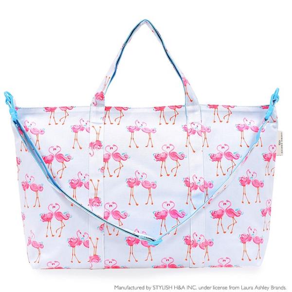 SALE LAURA ASHLEY レッスンバッグ マチ付き Pretty Flamingo 手さげ...