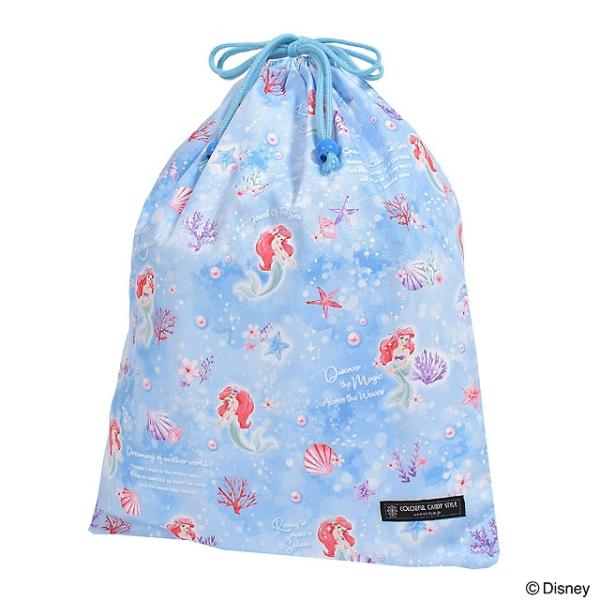 予約対象商品： ディズニー 巾着 大 体操服袋 ネームタグ付き Ariel THE LITTLE M...
