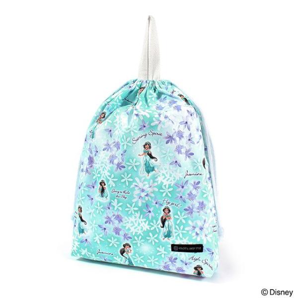 ディズニー 巾着 大 体操服袋 ネームタグ付き Jasmine Aladdin ジャスミン 体操服入...