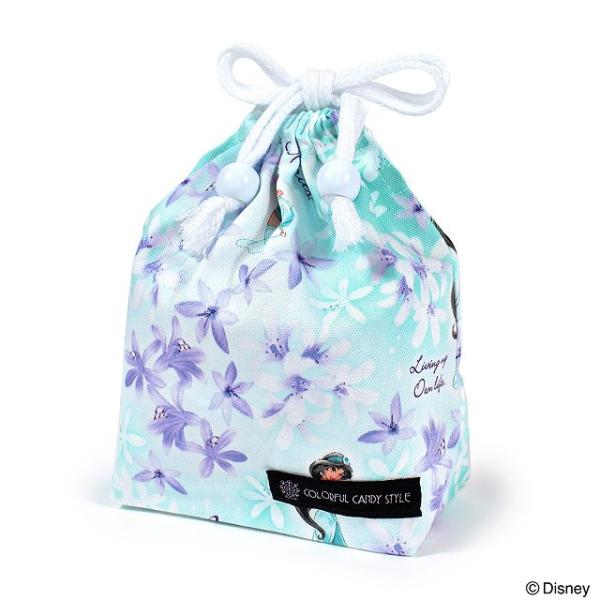 ディズニー 巾着 小 コップ袋 ネームタグ付き Jasmine Aladdin ジャスミン コップ袋...