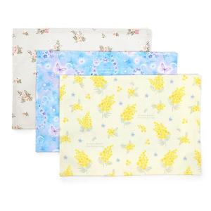 ランチョンマット(25cm×35cm) 撥水ノーアイロン 柄違い3枚セット バタフライ・ミモザとブーケセット 子供用 ナフキン 小学校