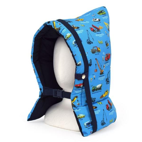 防災頭巾(椅子固定ゴム付き) くるま大図鑑 小学生 幼児 防災ずきん 小学校 ぼうさいずきん用 座布...