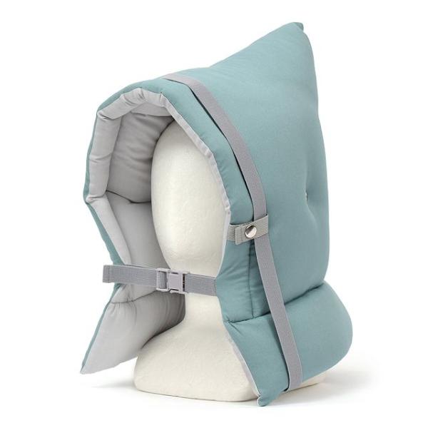 防災頭巾(椅子固定ゴム付き) くすみ無地 ターコイズ 小学生 幼児 防災ずきん 小学校 ぼうさいずき...