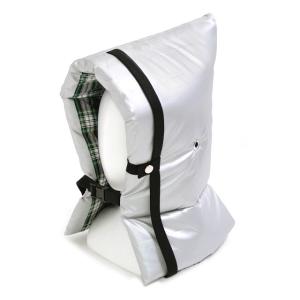 日本防炎協会合格認定素材使用 防災頭巾 椅子固定ゴム付き 防炎シルバータイプ タータン・紺緑 小学生 幼児 防災ずきん 子供 小学生