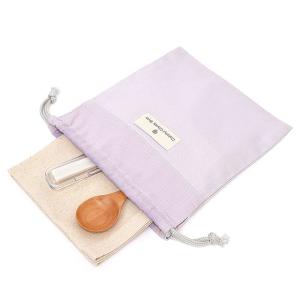 巾着 中 マチ無し給食袋(ネームタグ付き) く...の詳細画像3