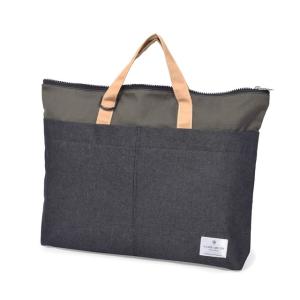 セール対象商品 抗ウイルス 抗菌 レッスンバッグ ブラック×カーキ