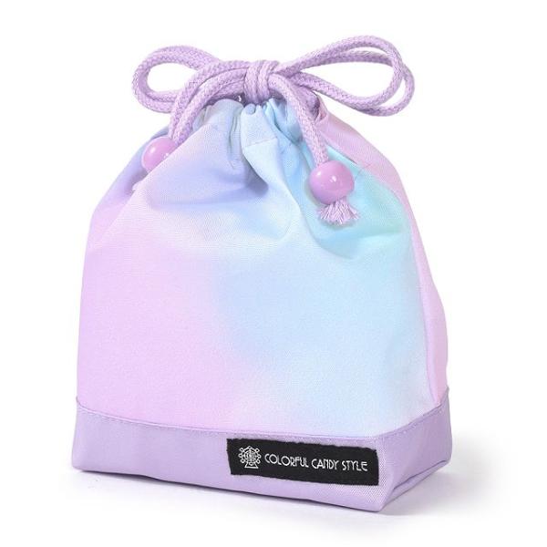 巾着 小 コップ袋 ネームタグ付き 撥水ノーアイロン 小物入れ おしゃれ かわいい 保育園 オーロラ...